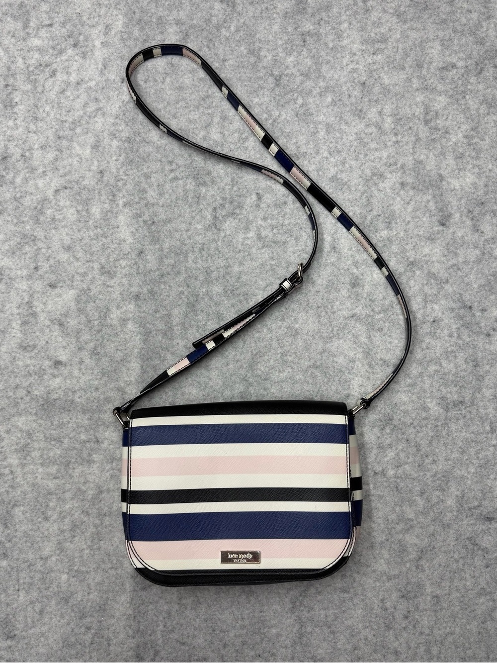 Kate Spade New York Patterson Drive Striped Crossbody Bag Blue Pink Navy White - Picture 2 of 15